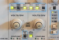 oscilloscope for testing CCTV